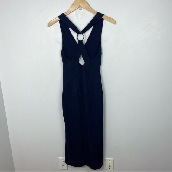 Free People Navy Blue All The Right Angles Midi Dress Size XS Revolve Cut Out - Picture 6 of 12